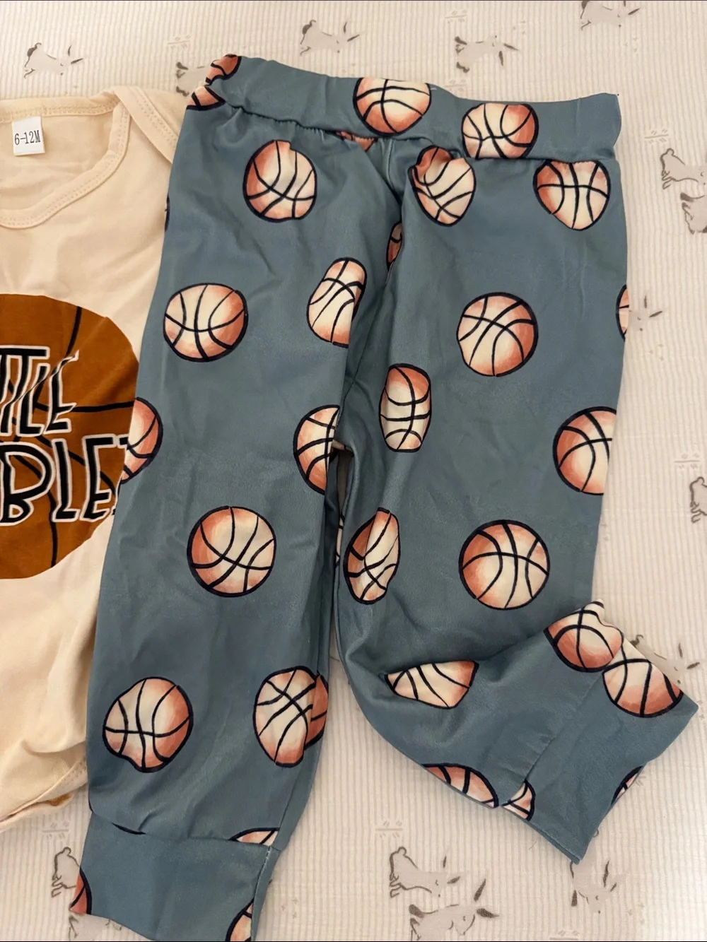 Little Dribbler Baby Bodysuit Basketball Pants Set